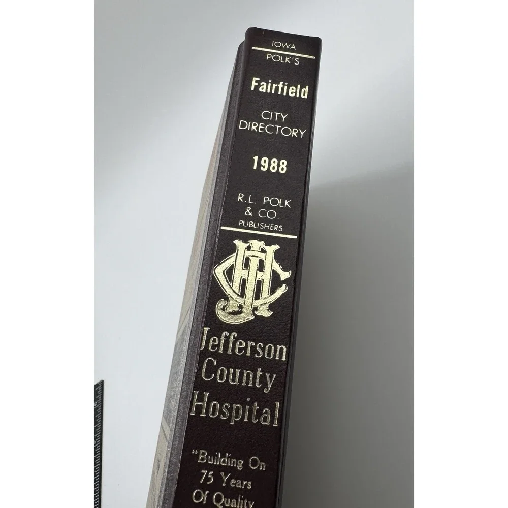 1988 Fairfield Iowa City Business Directory HC Book Phone Advertisements Ads Vtg
